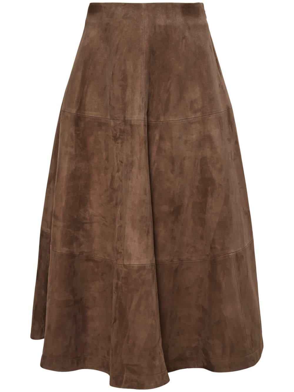 Varda suede midi skirt