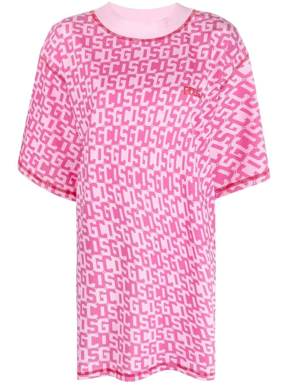 monogram-print T-shirt dress