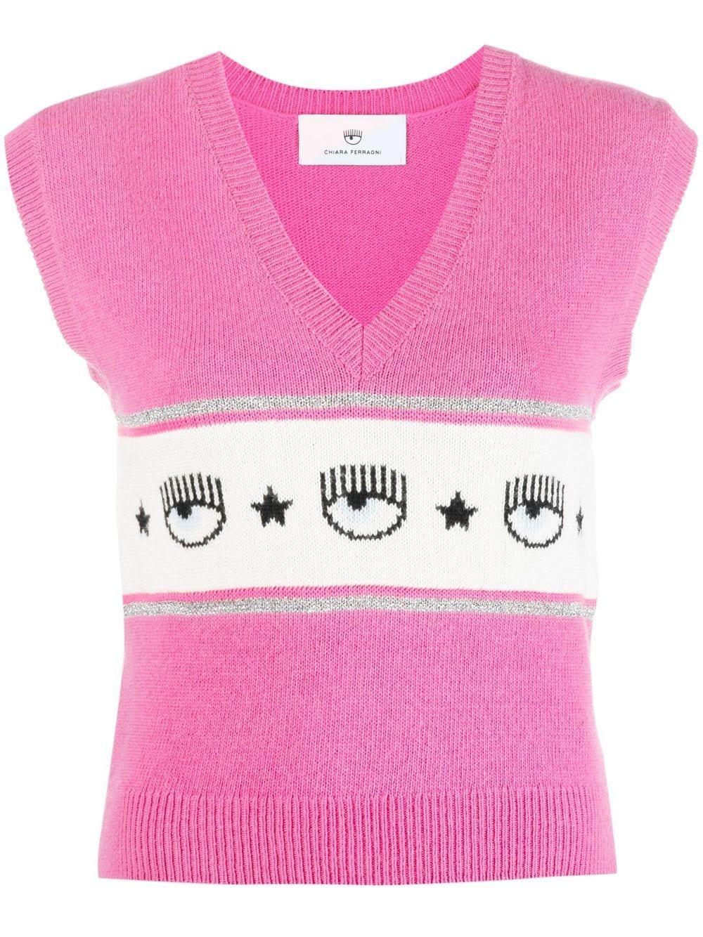 intarsia knitted top