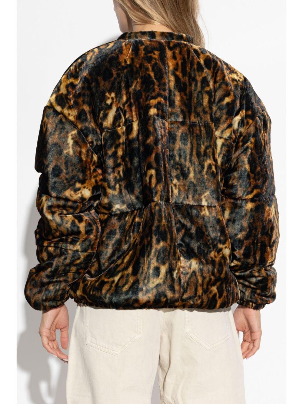 leopard-print bomber jacket