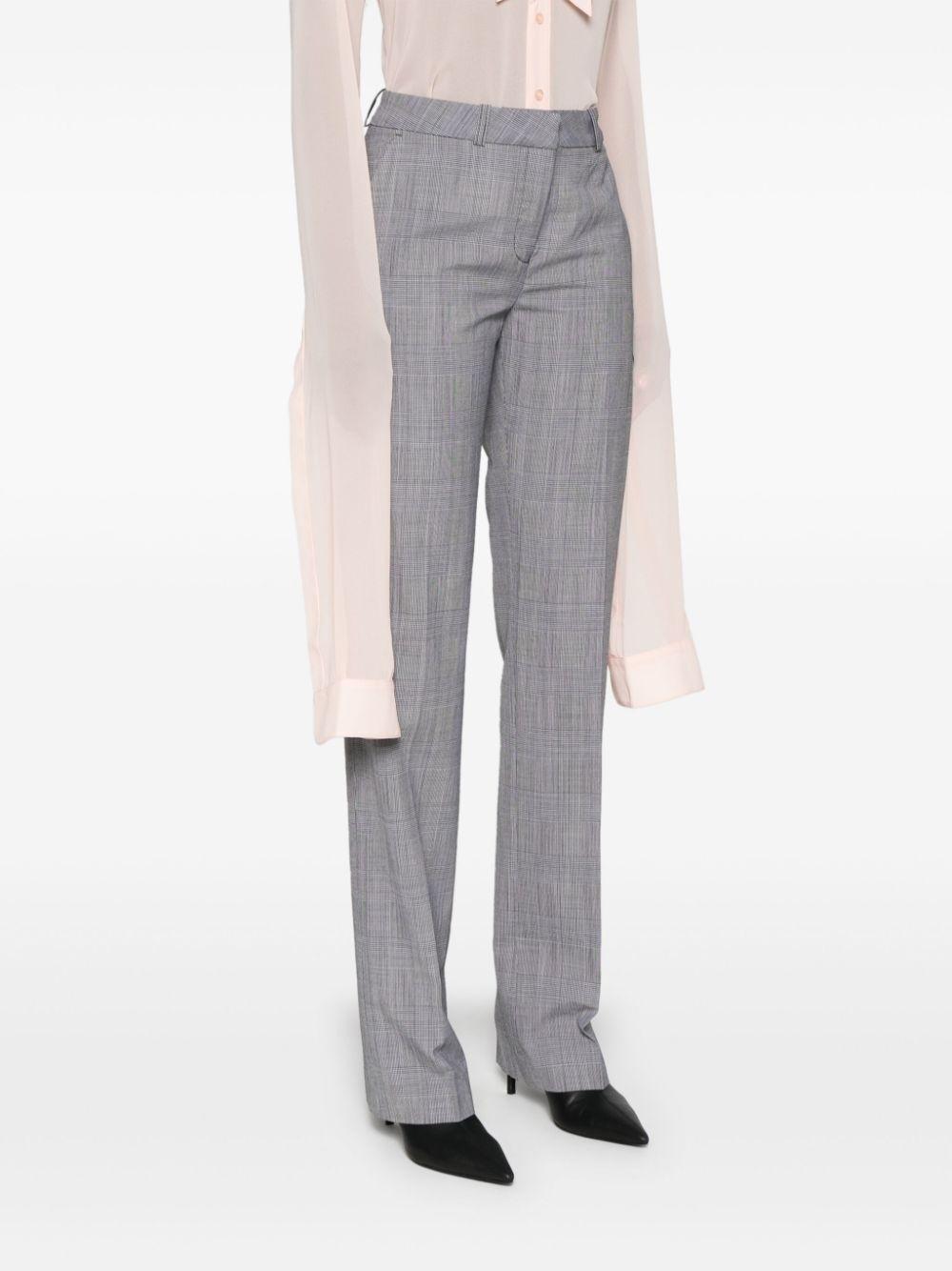 check-pattern tailored trousers