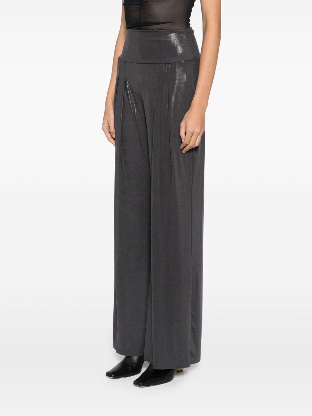 pleated straight trousers