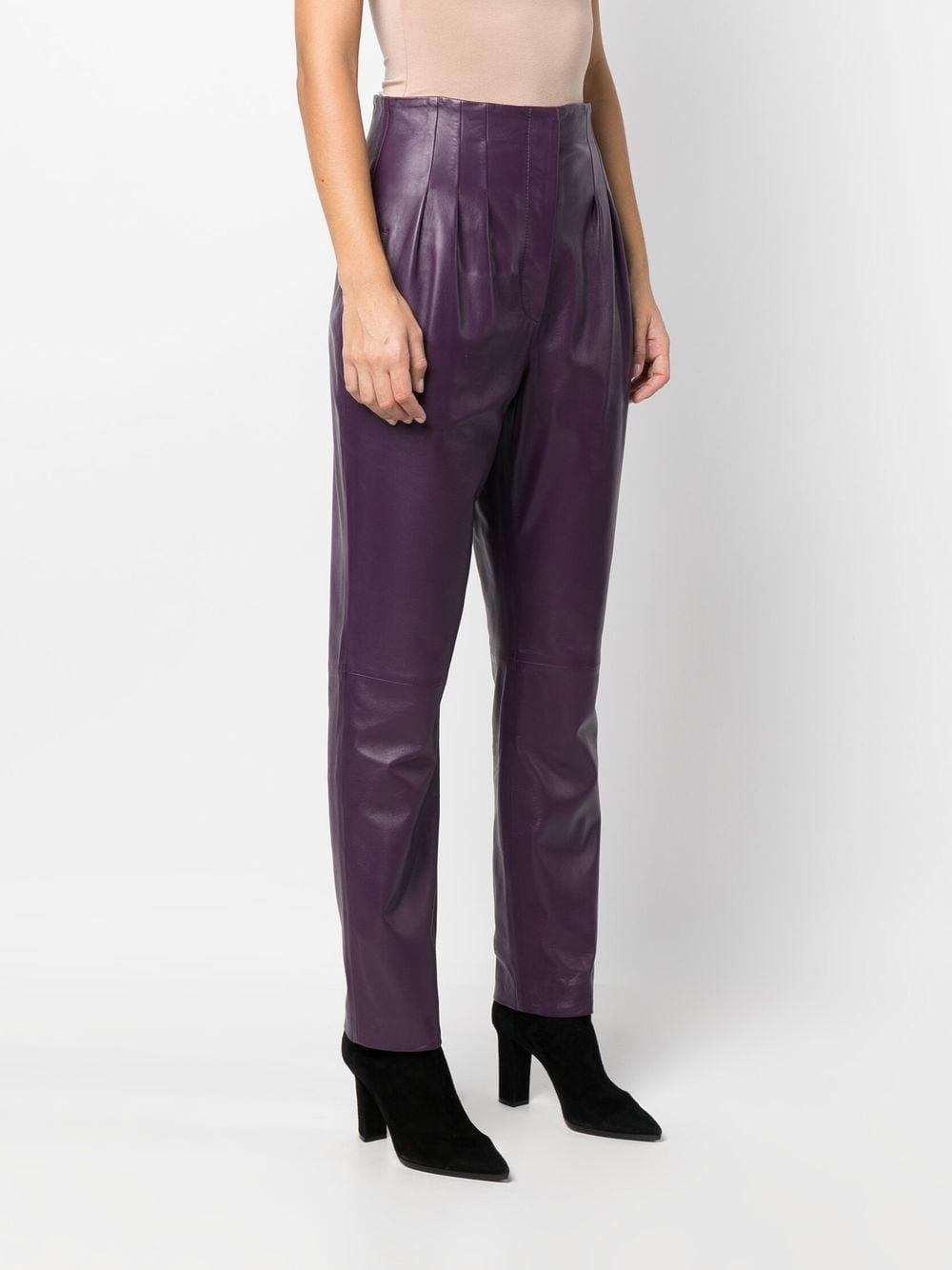 tapered-leg leather trousers