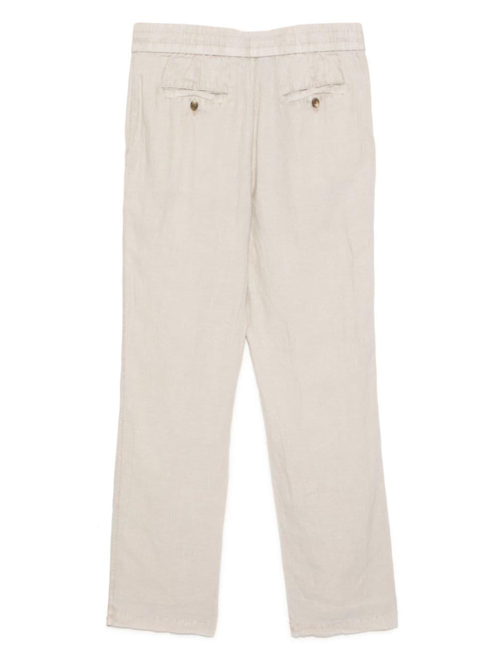 linen straight-leg trousers