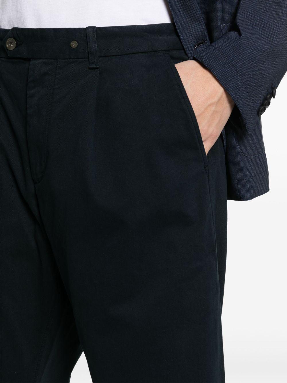 pleat-detail twill trousers