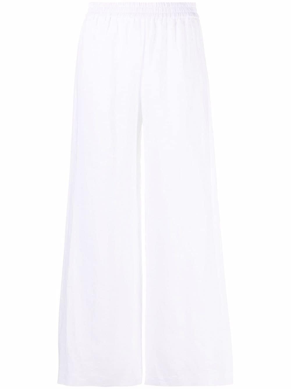 wide-leg elasticated-waistband trousers