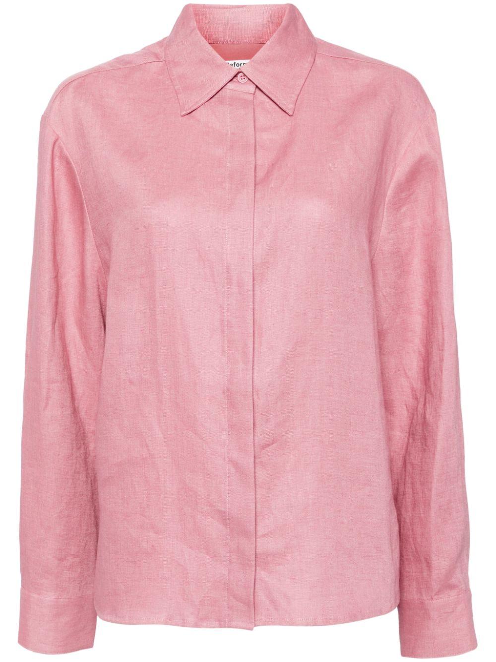 Andy spread-collar linen shirt