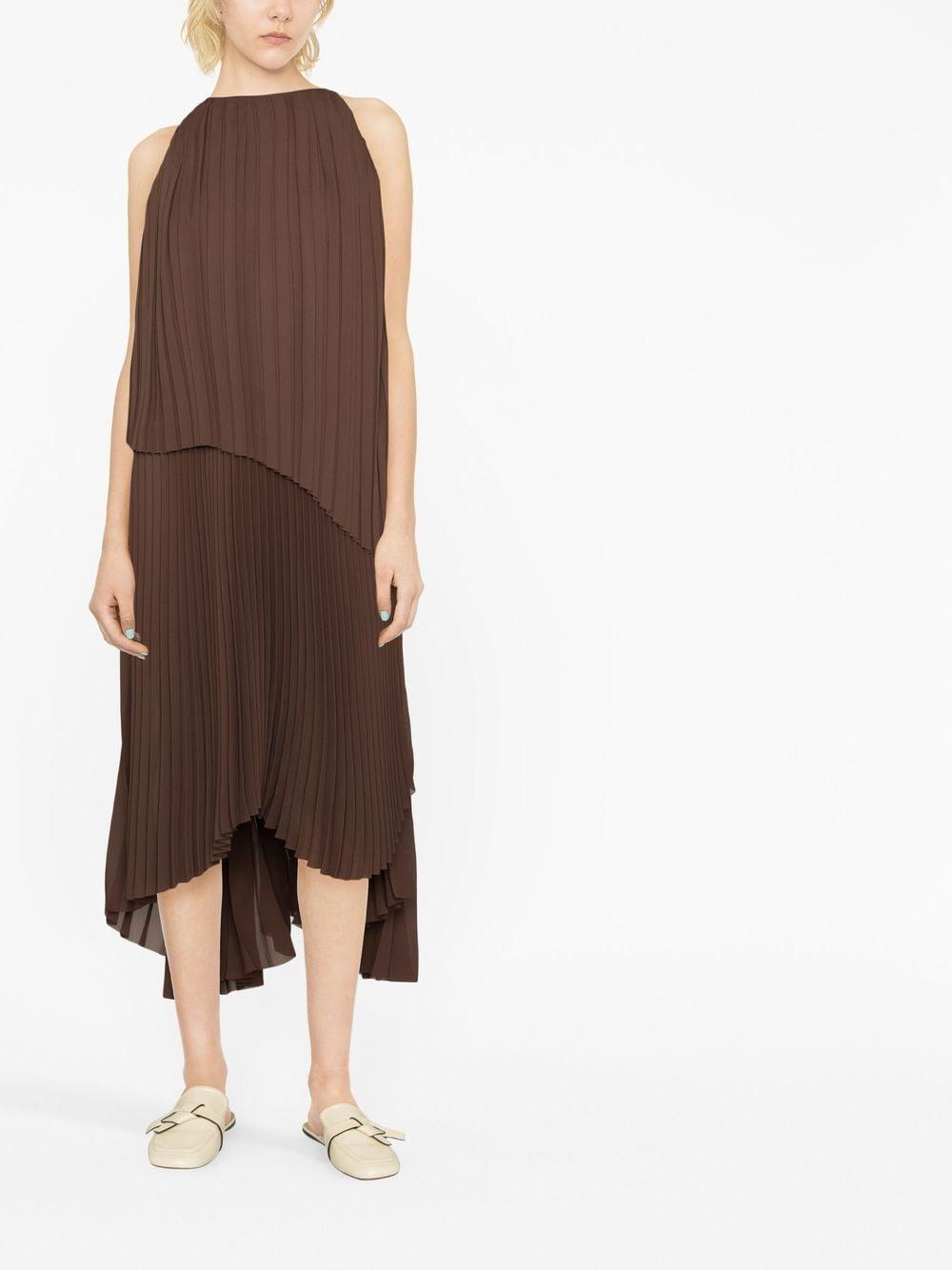 pleated asymmetric dress