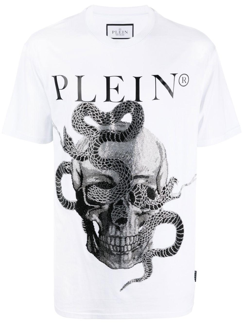 Snake-print short-sleeve T-shirt 