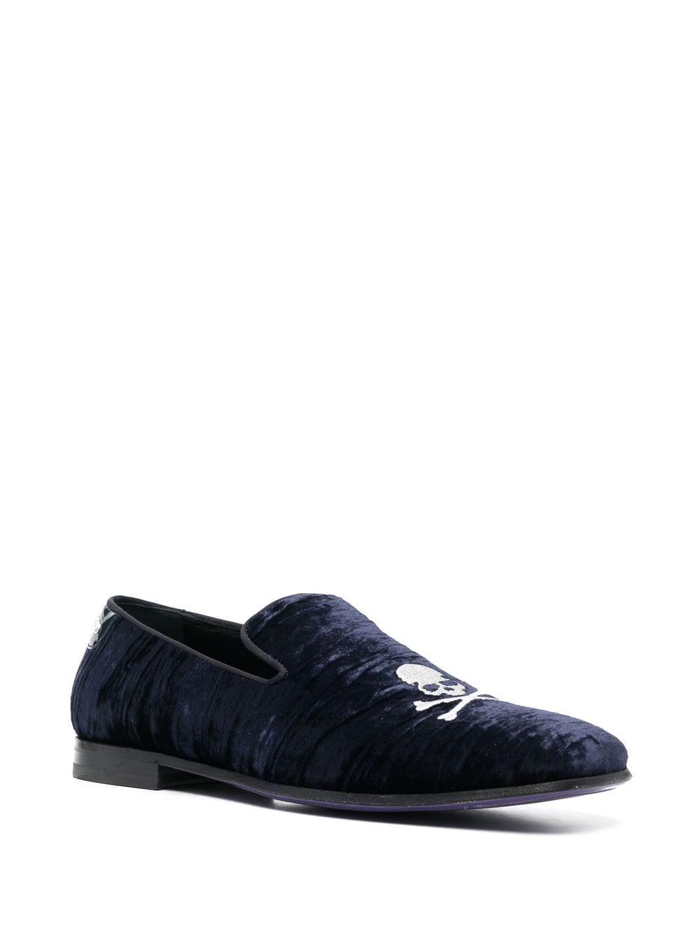 Skull Bones velvet loafers