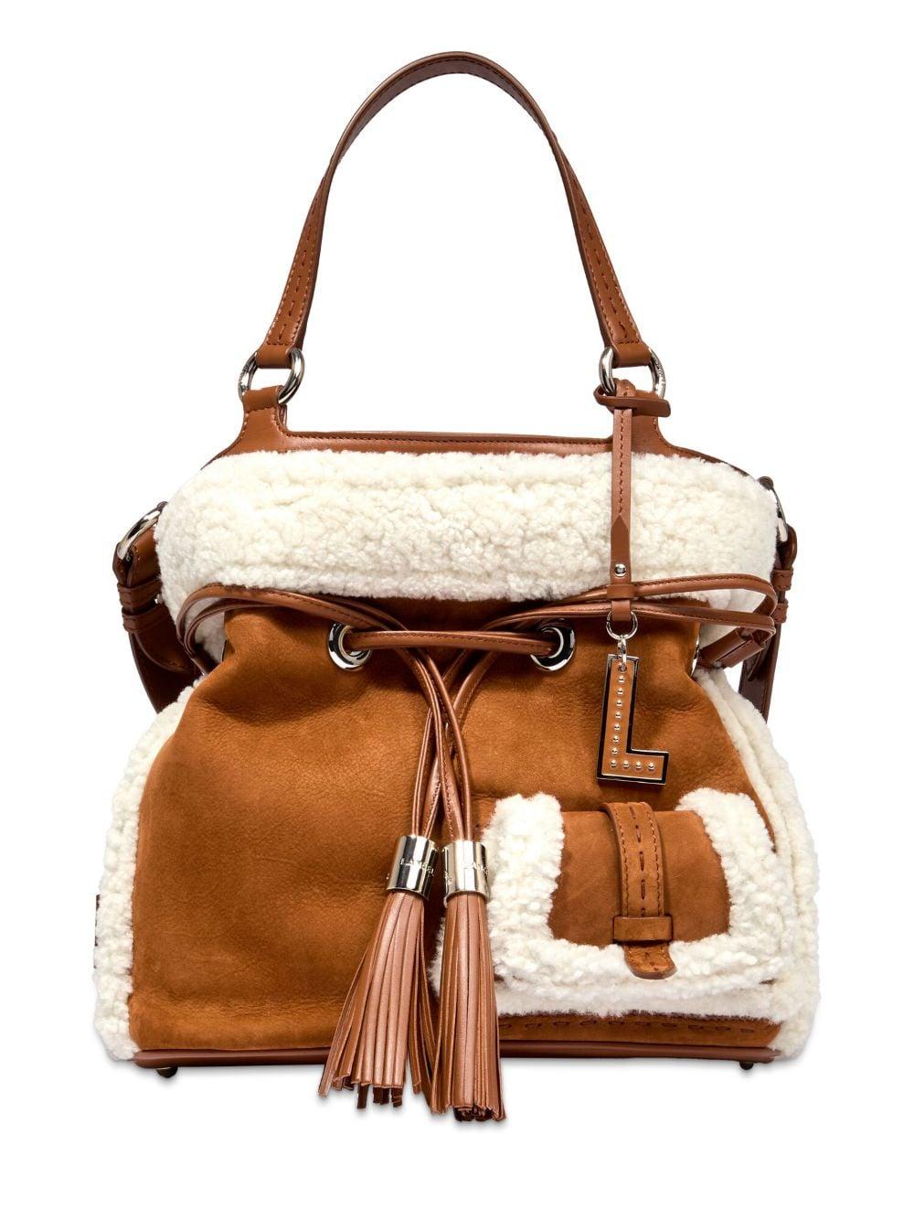 medium Premier Flirt shearling-trim bucket bag