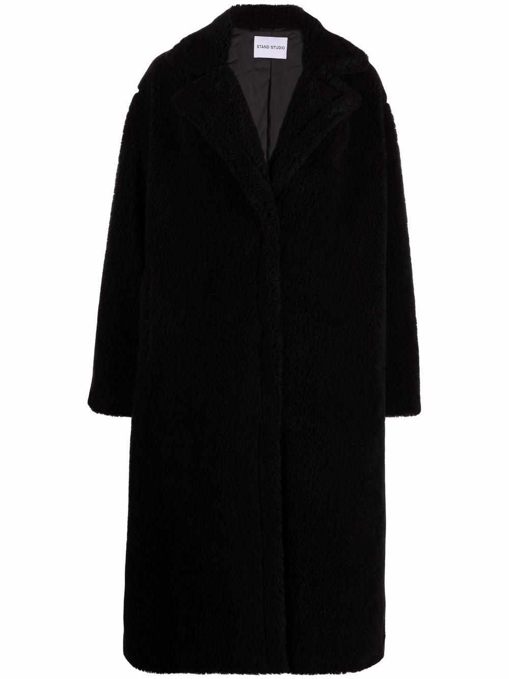 Maria textured single-breasted coat