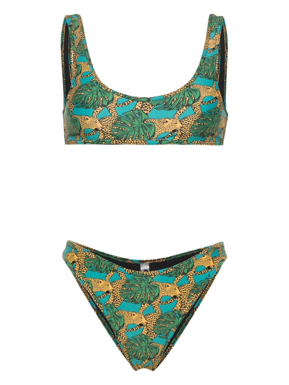 Coolio Jungle Fever-print bikini set