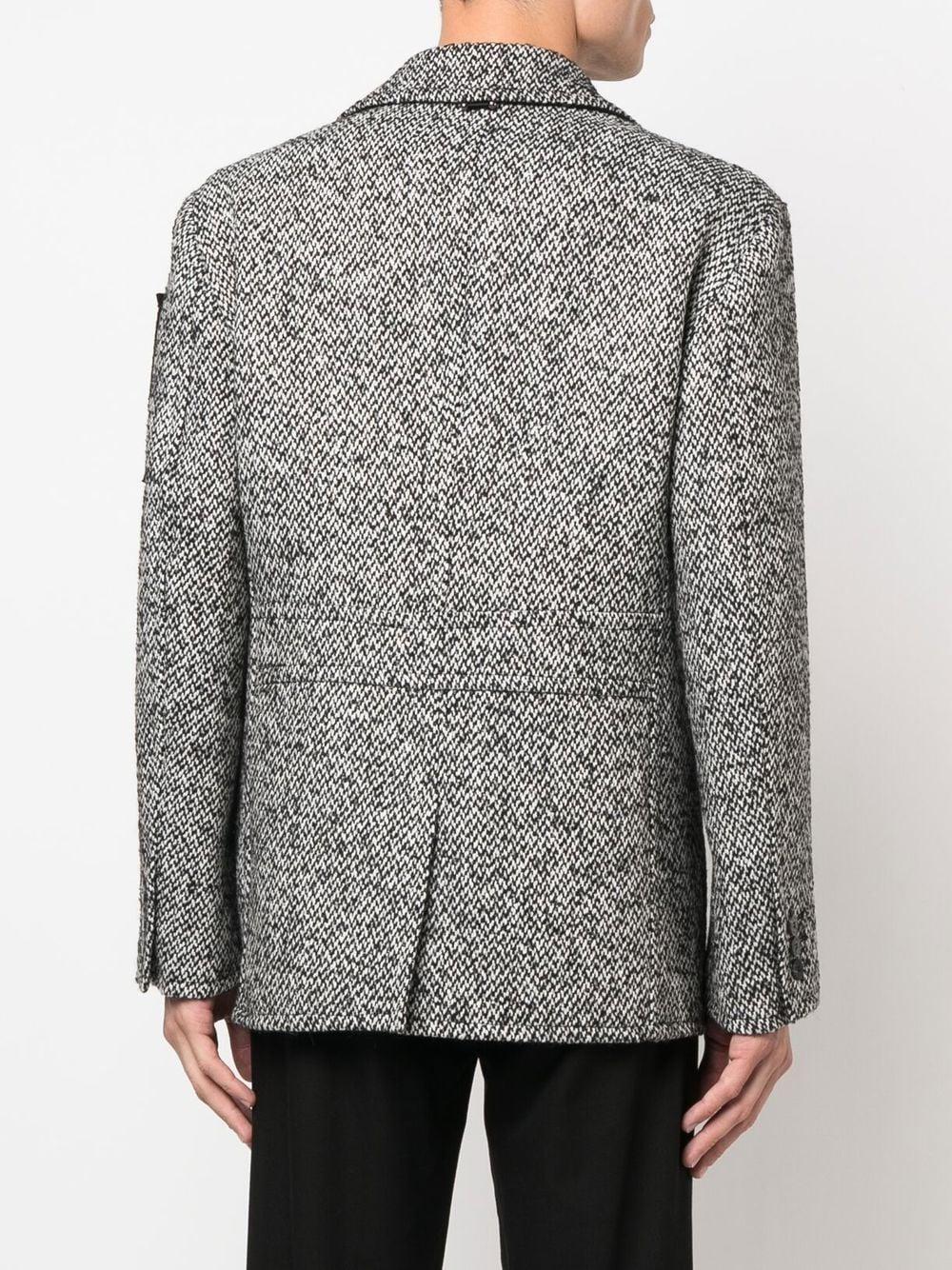 double-breasted tweed coat