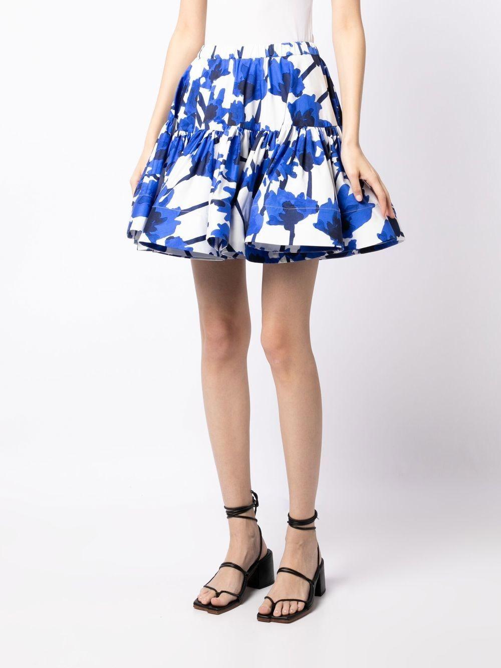 abstract-print ruched skirt 