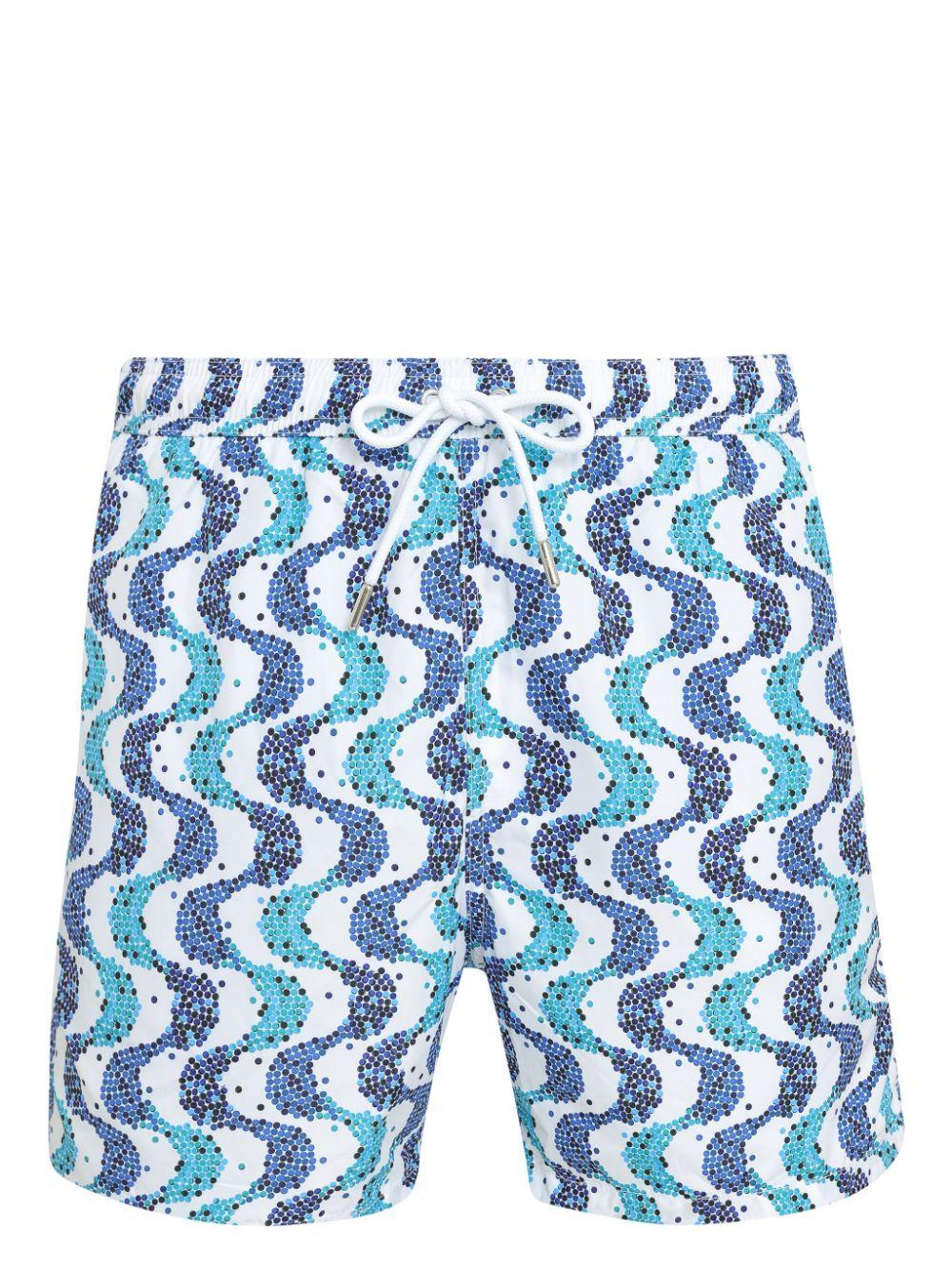 wave-print swim shorts