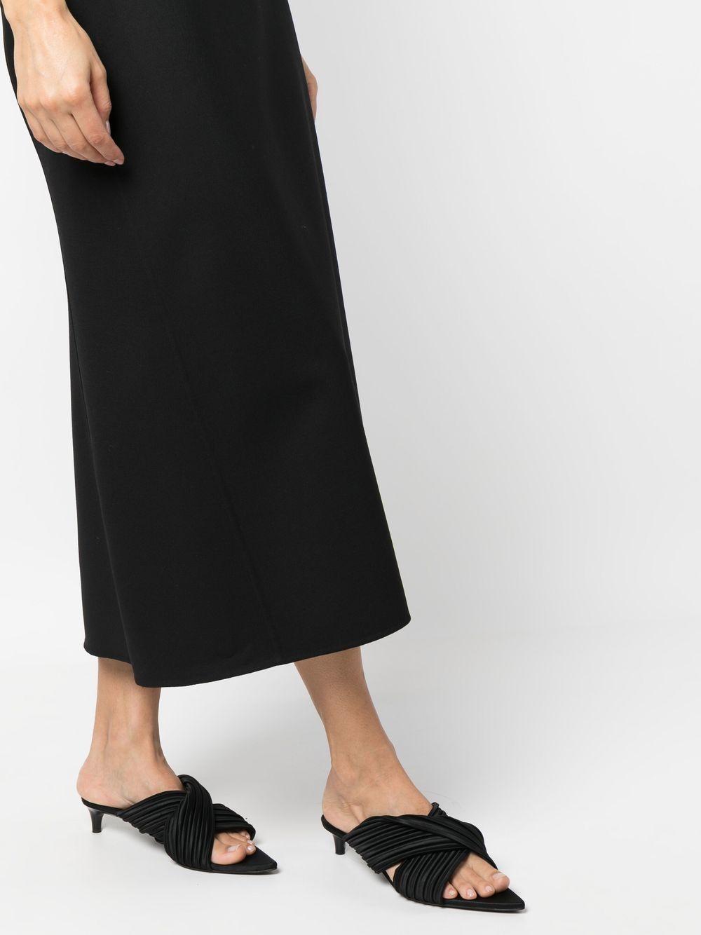 mid-length straight skirt