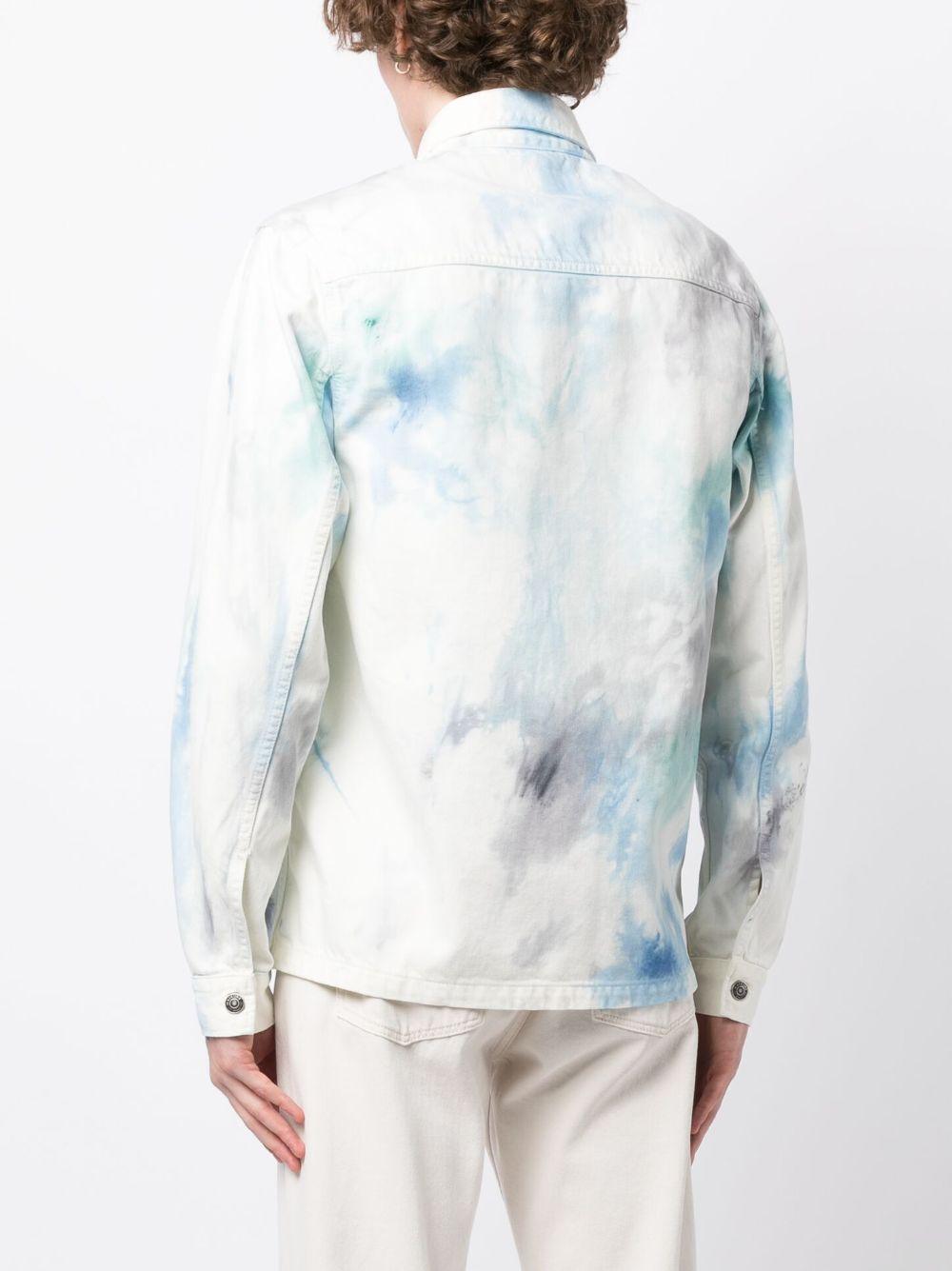 paint-splatter print cotton shirt