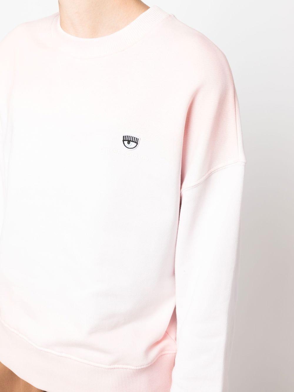 Eyelike-patch crew neck sweatshirt