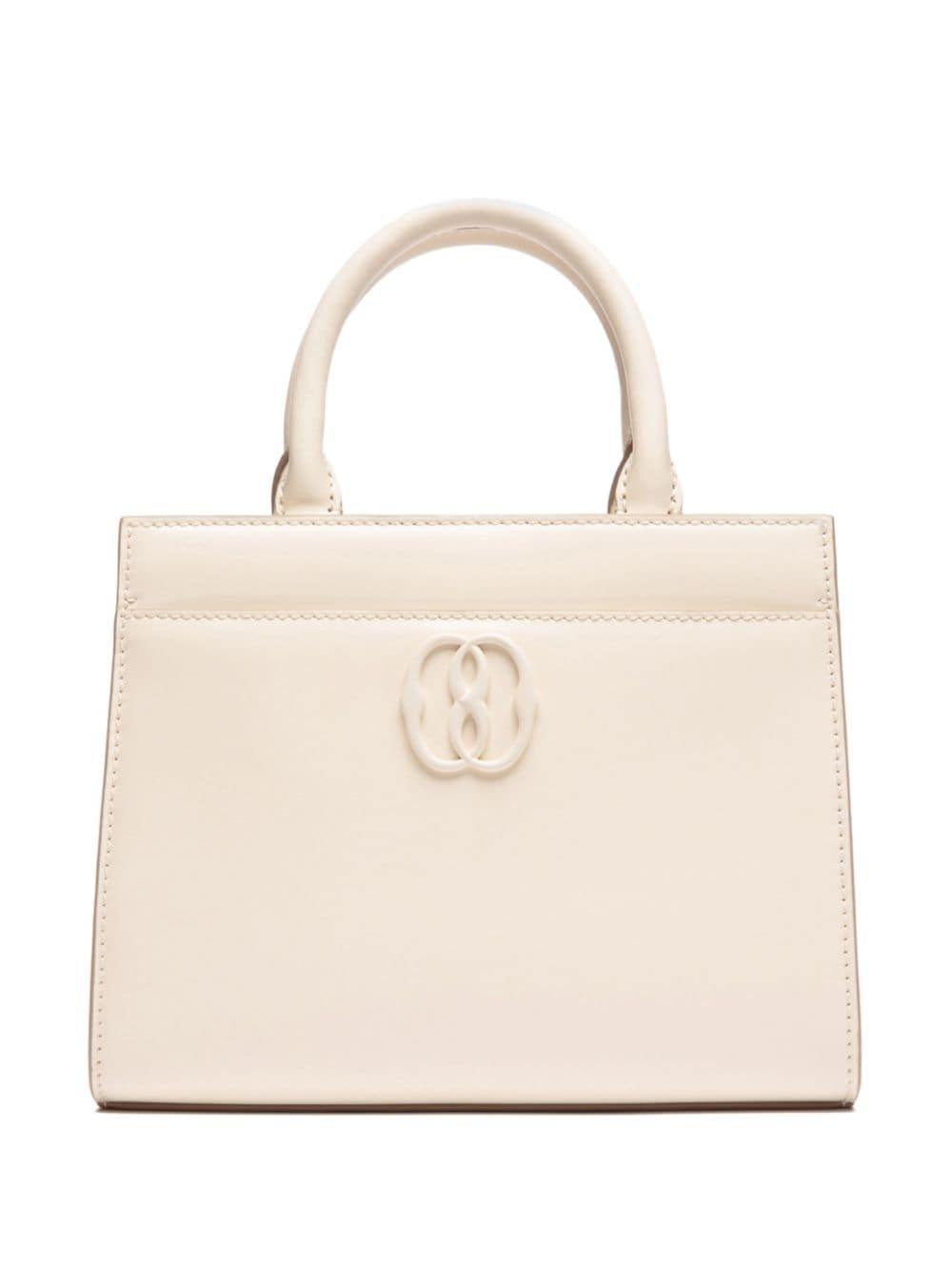 logo-plaque leather tote bag 