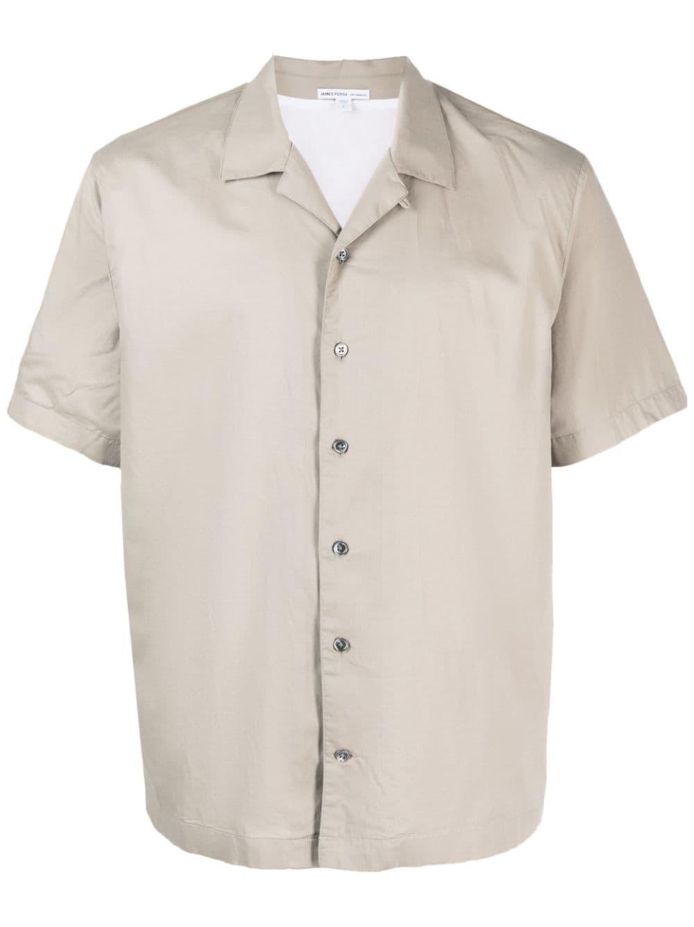 short-sleeves buttoned poplin shirt