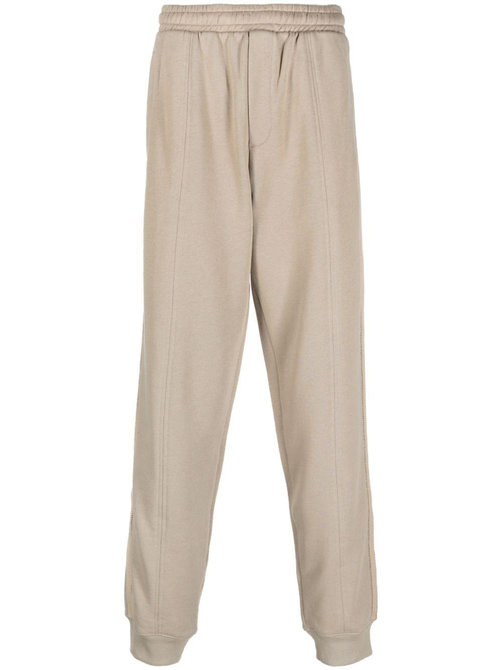 elasticated-waist cotton track pants