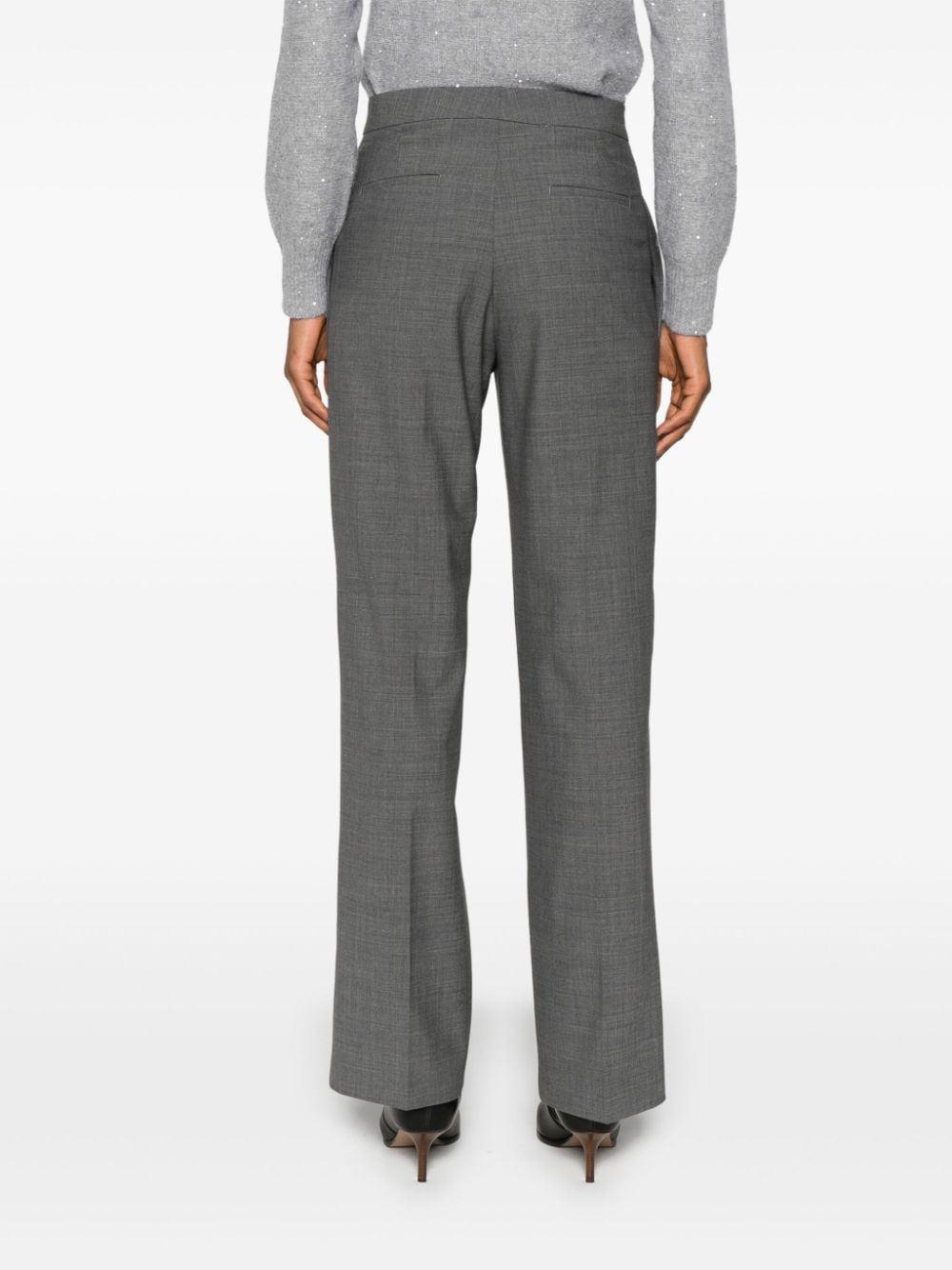 pressed crease straight-leg trousers