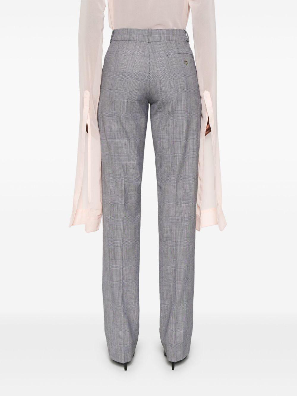 check-pattern tailored trousers