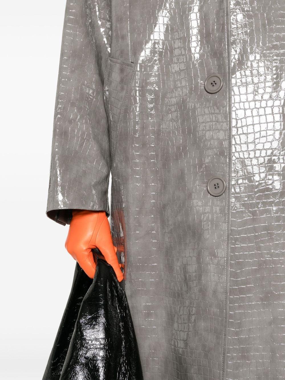 Haylo croc-embossed coat