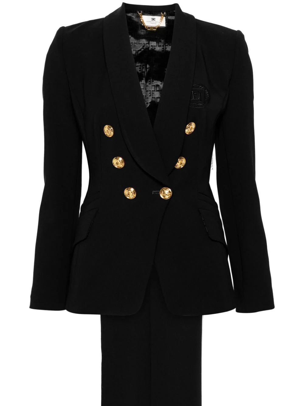 shawl-lapels crepe suit