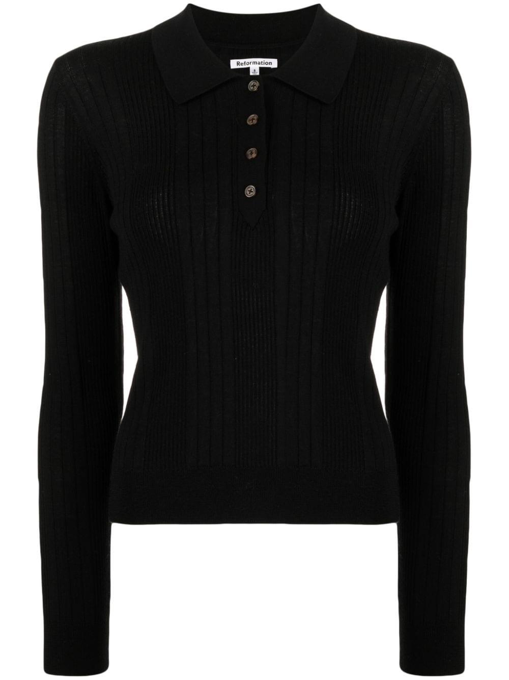 Hermia merino-wool polo jumper