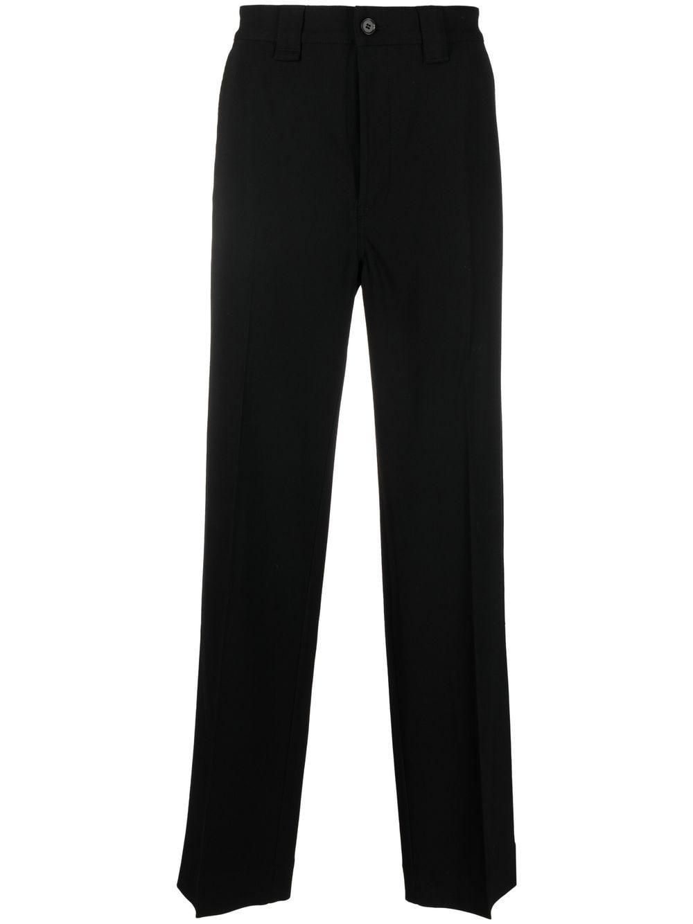 logo-patch straight-leg trousers