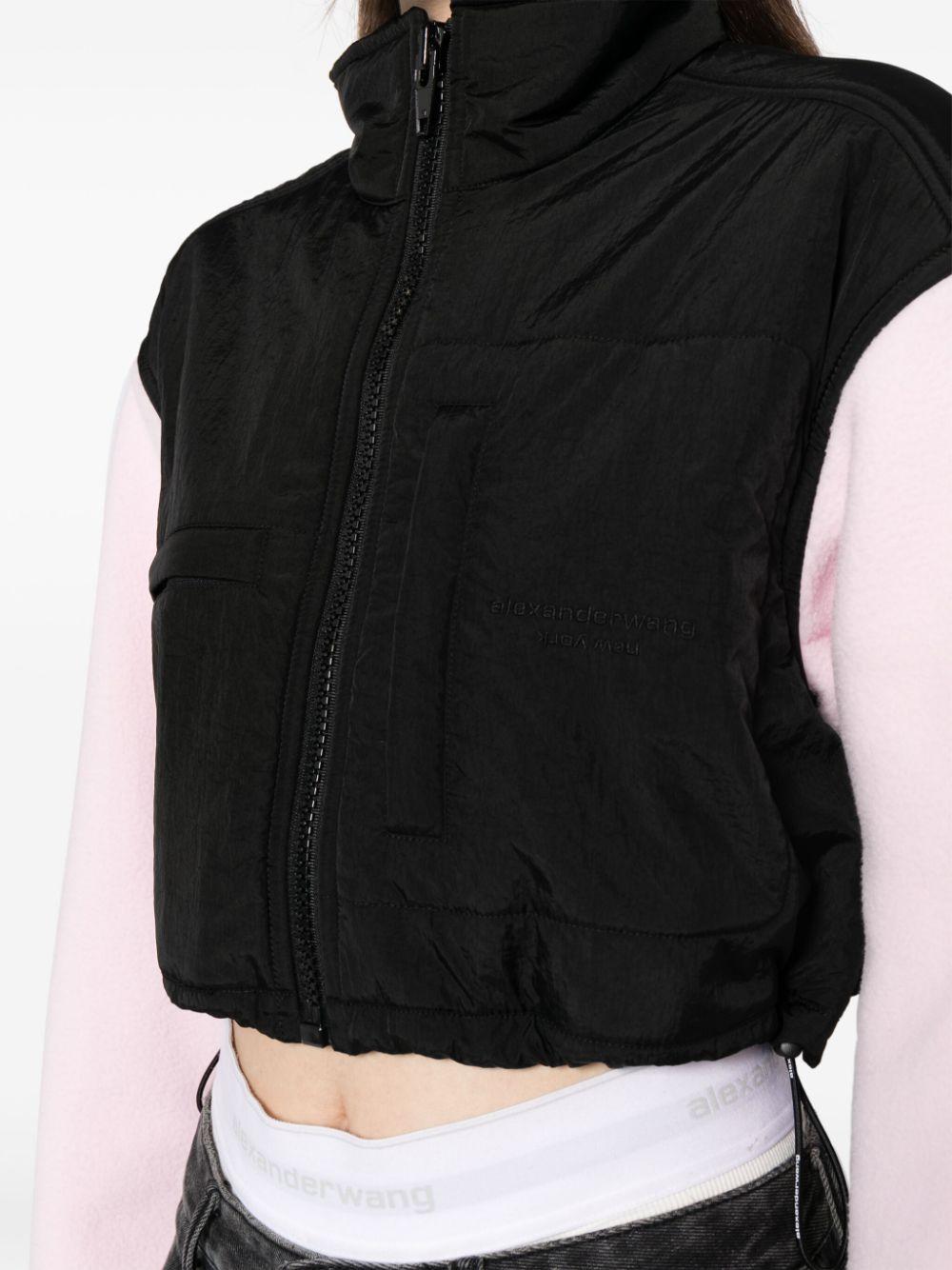 panelled zip-up cropped jacket