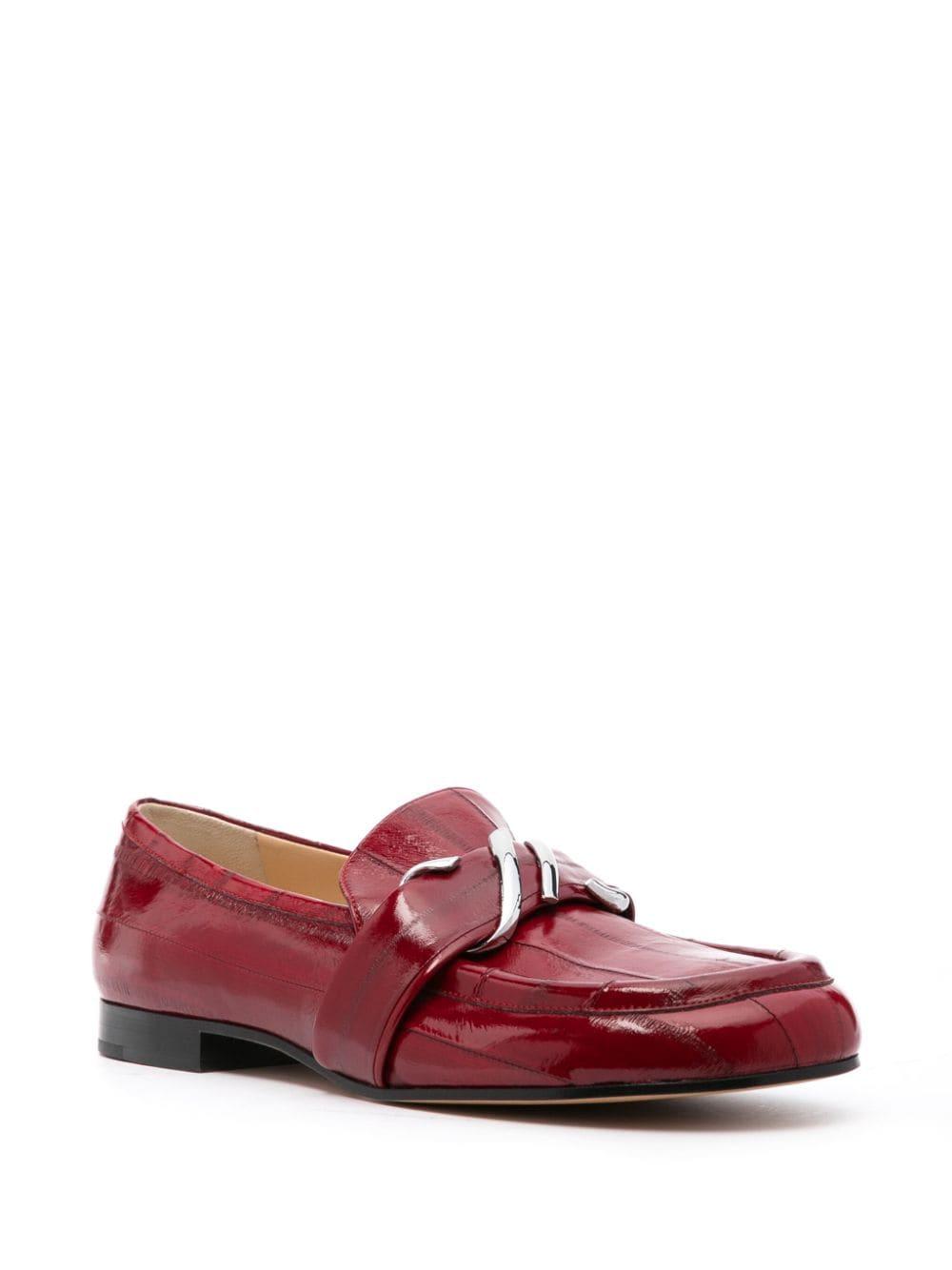 monogram plaque loafers