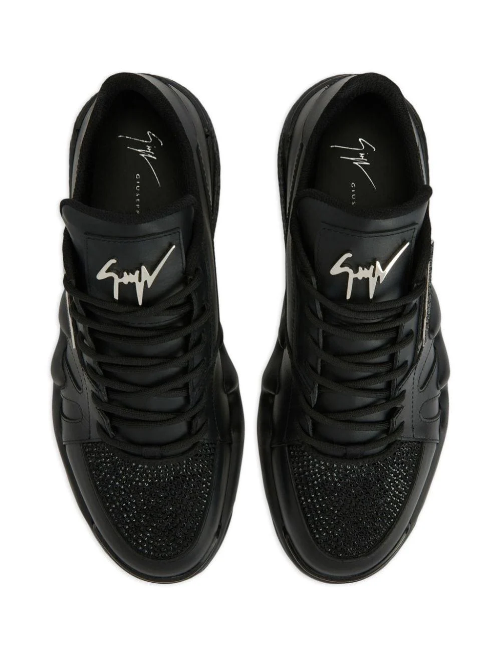 Talon rhinestone-embellished leather sneakers