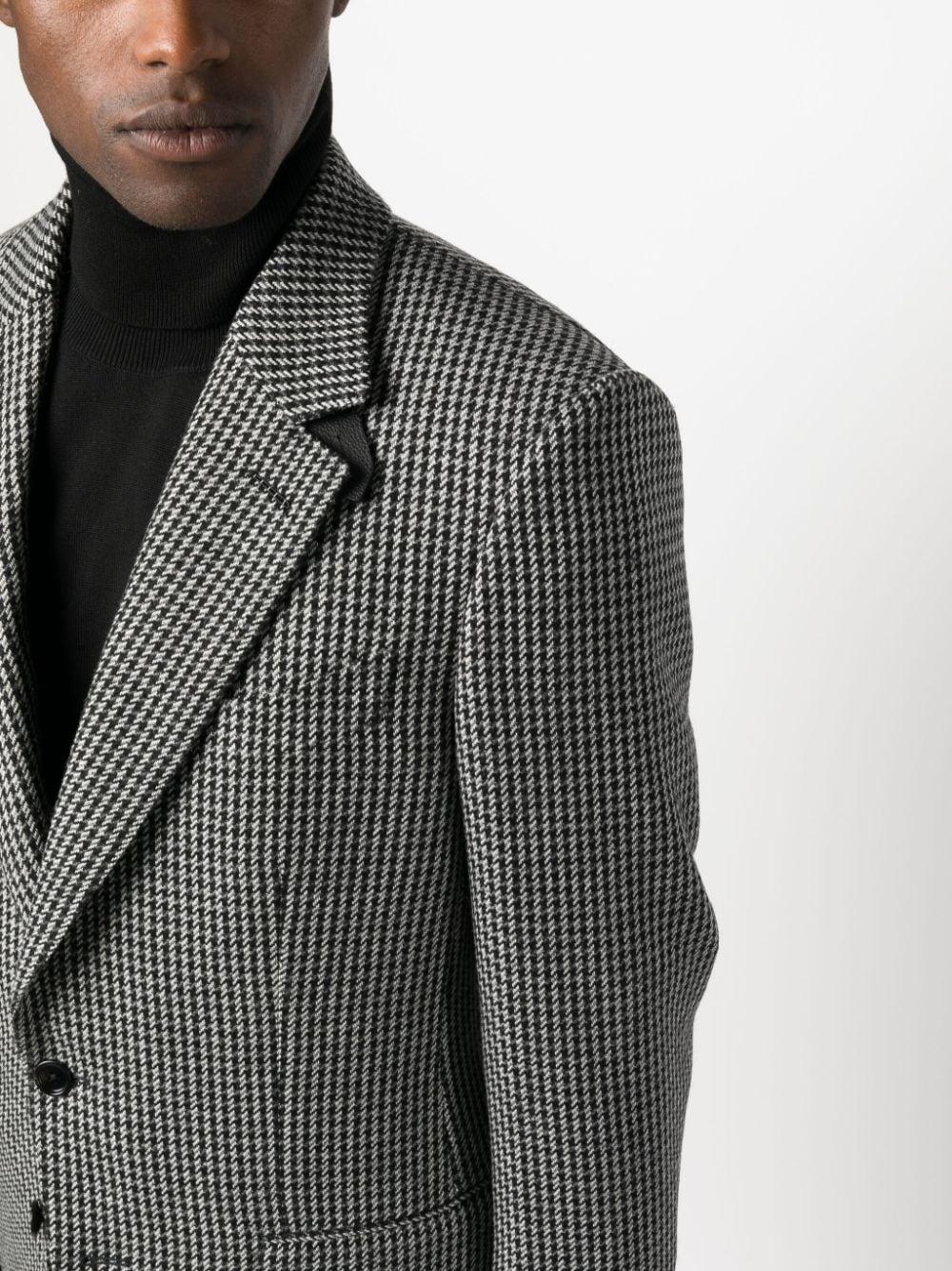 houndstooth-pattern single-breasted blazer