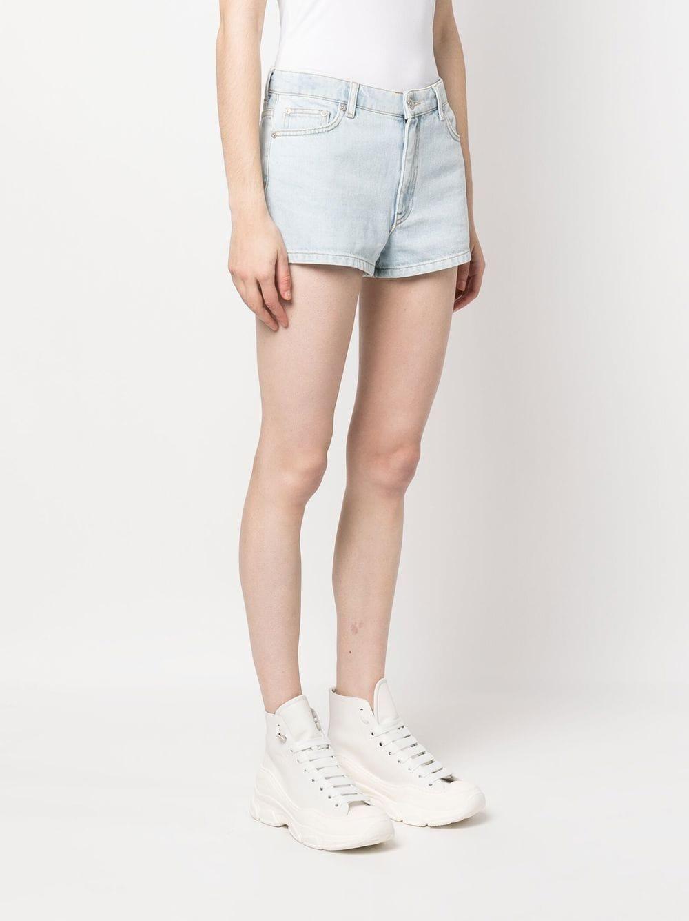 embroidered-logo denim shorts