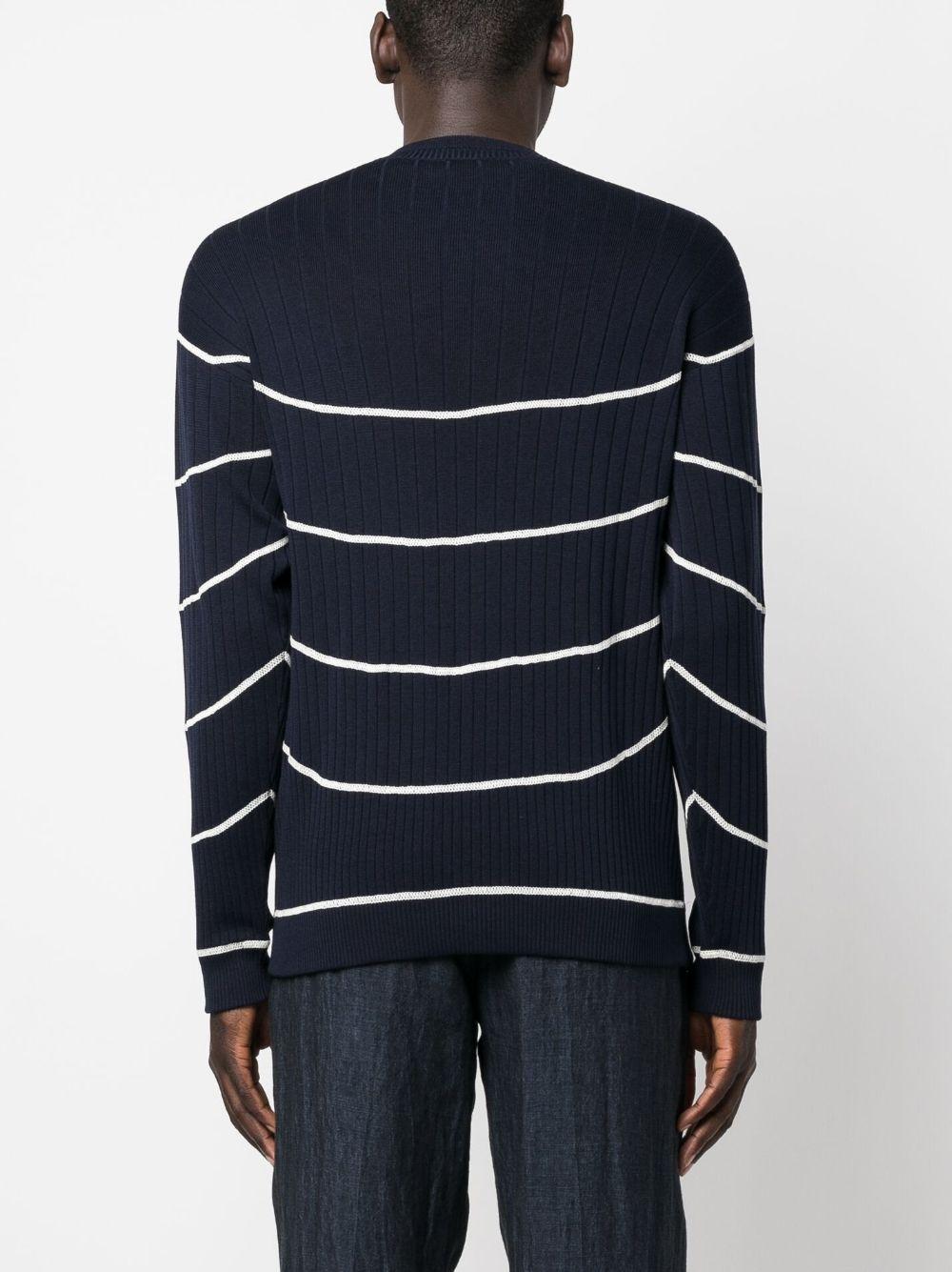 striped ribbed-knit jumper