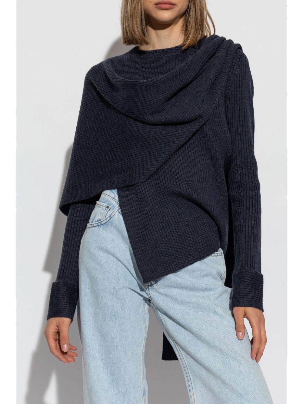 draped wool jumper