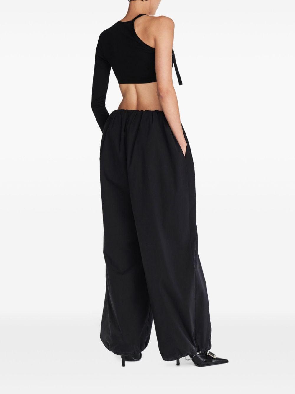 Safety Slider asymmetric crop top