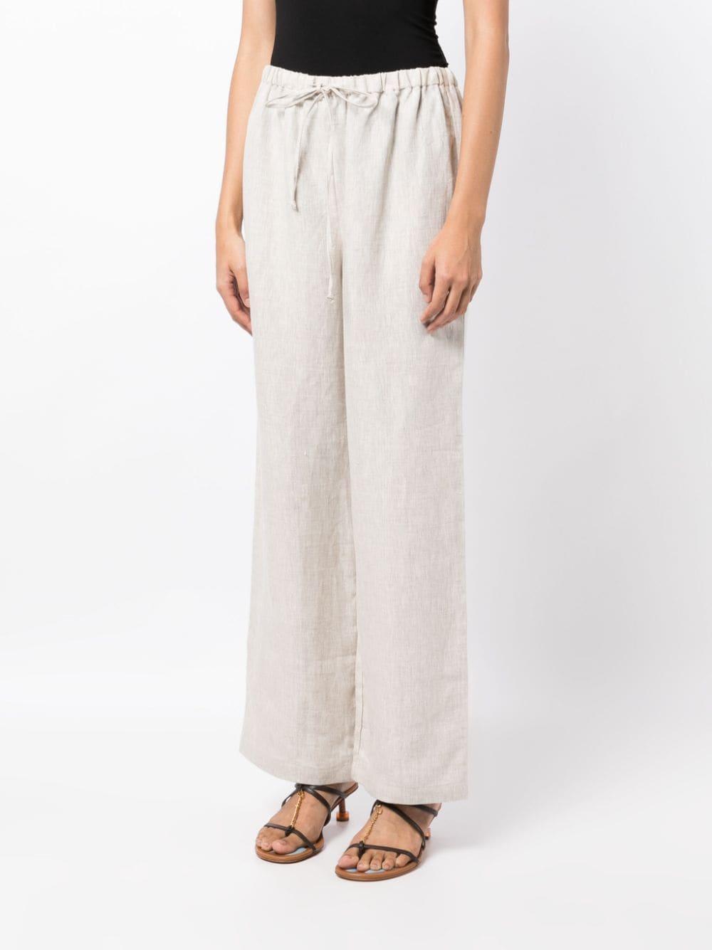 Olina straight-leg linen trousers