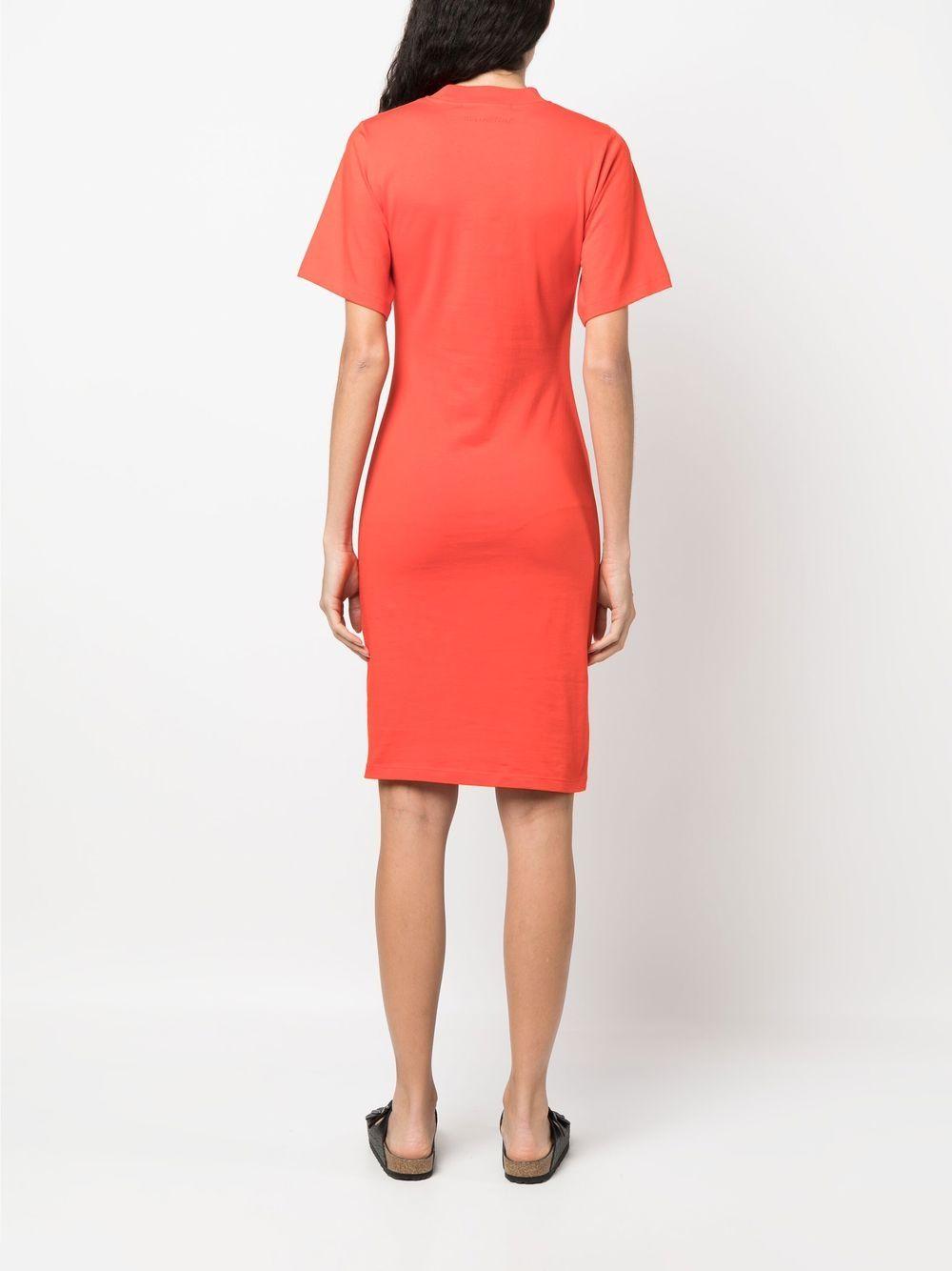 ruched midi T-shirt dress