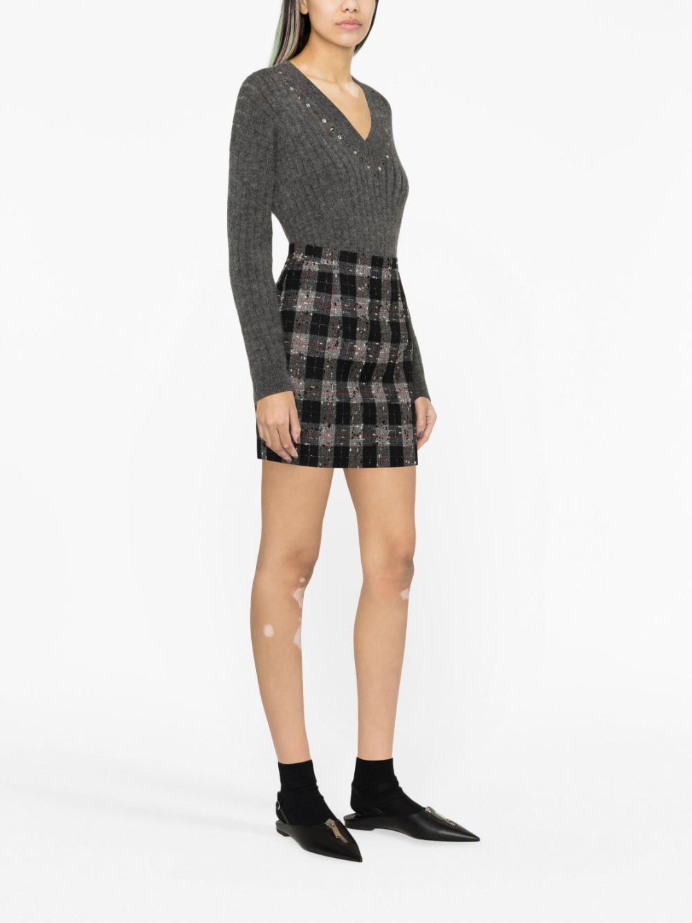 stud-embellished ribbed-knit jumper