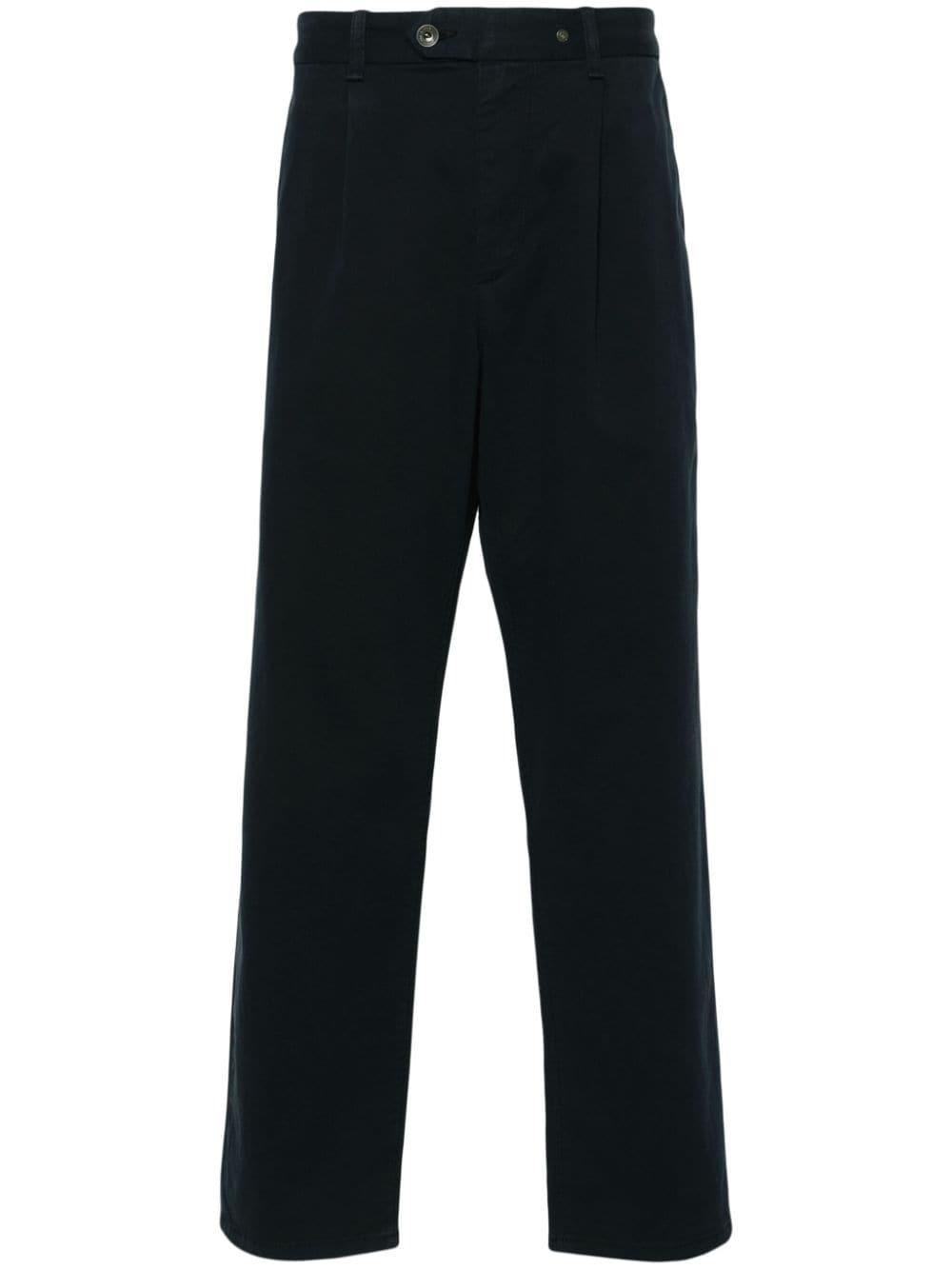 pleat-detail twill trousers