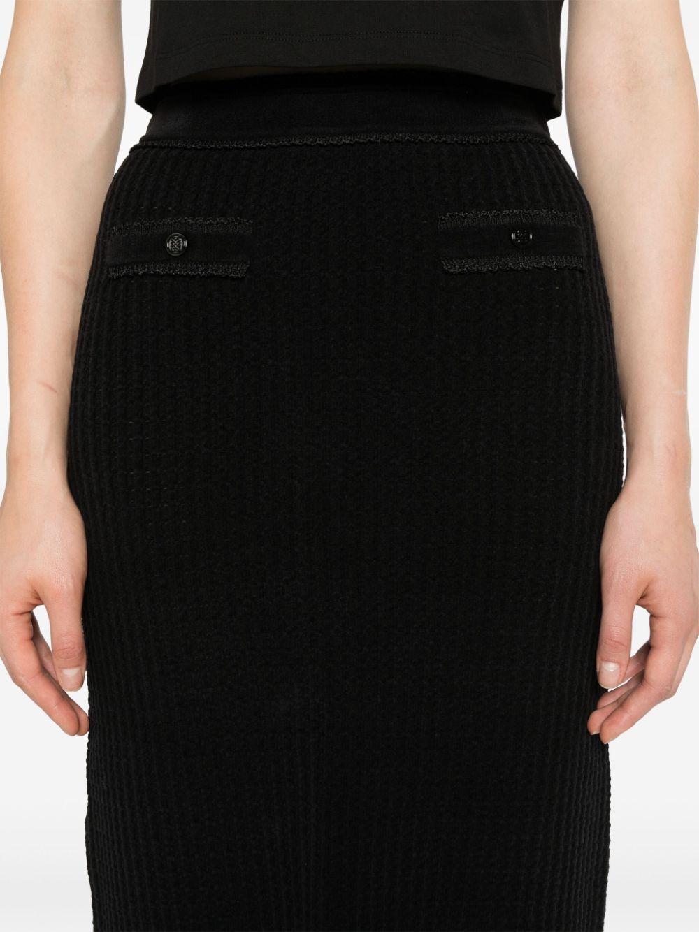 pencil waffle-effect midi skirt