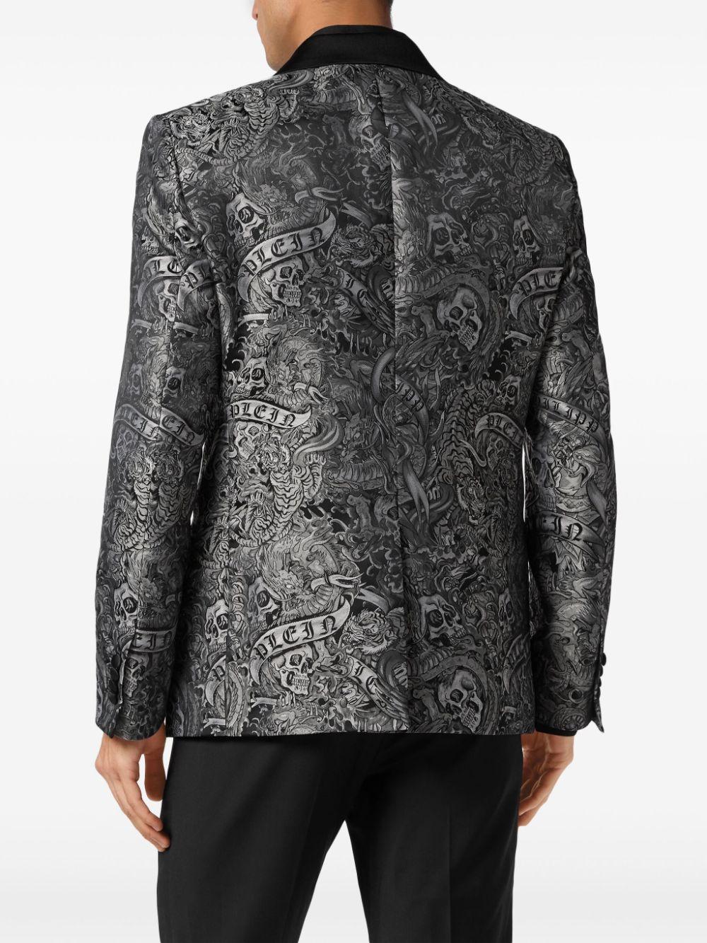 Lord Tattoo-print single-breasted blazer