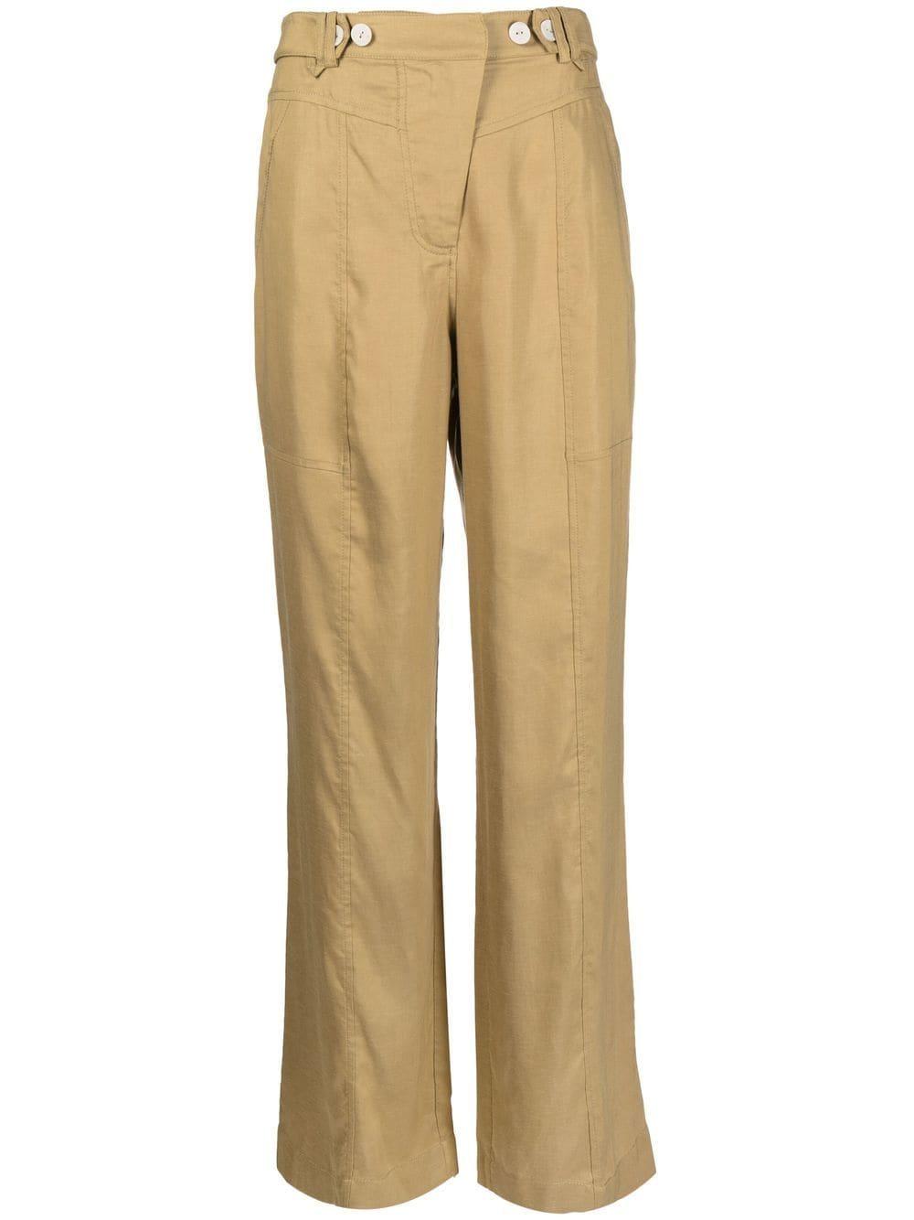 high-waisted straight-leg trousers