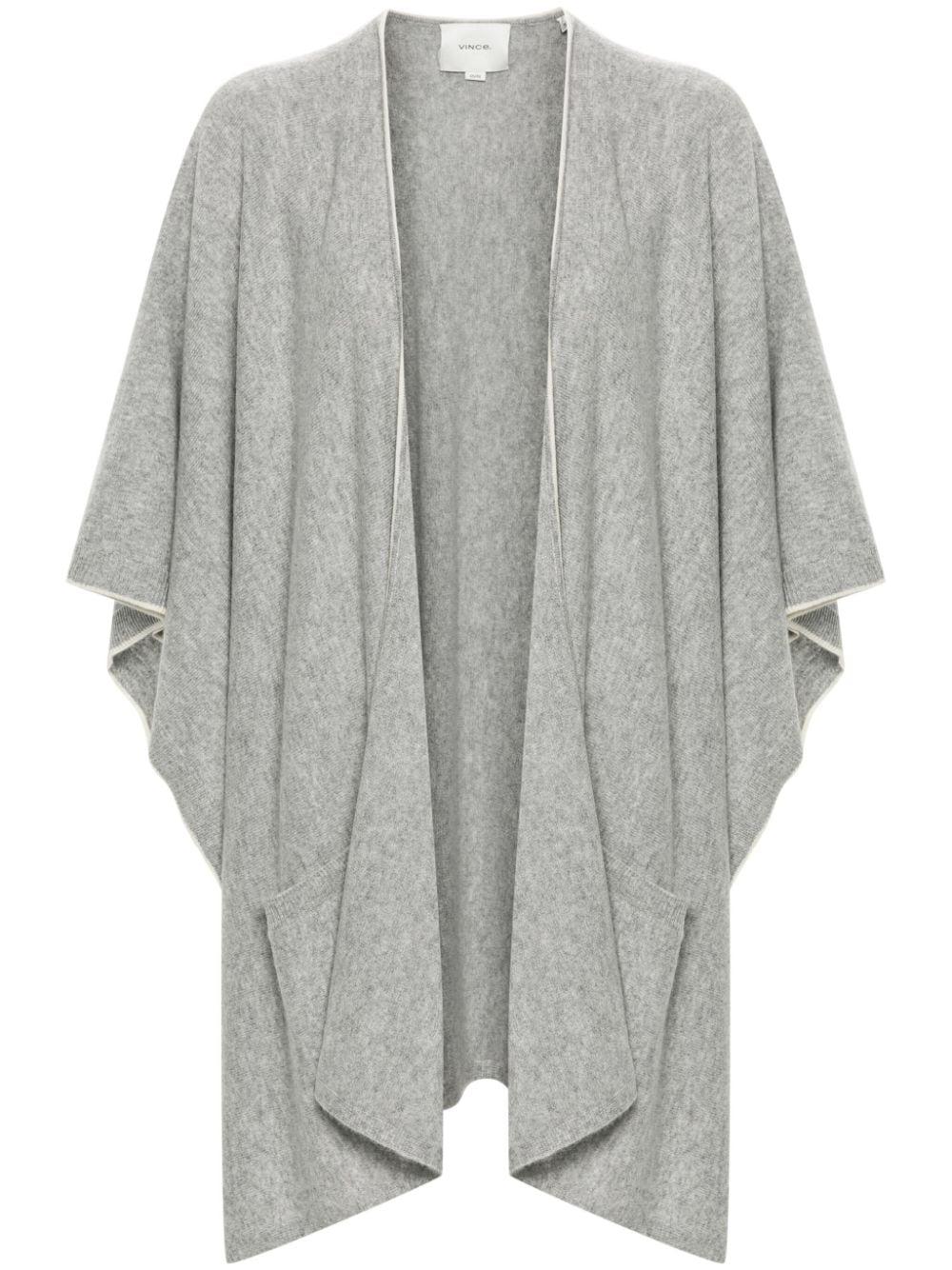 mélange-effect cashmere poncho