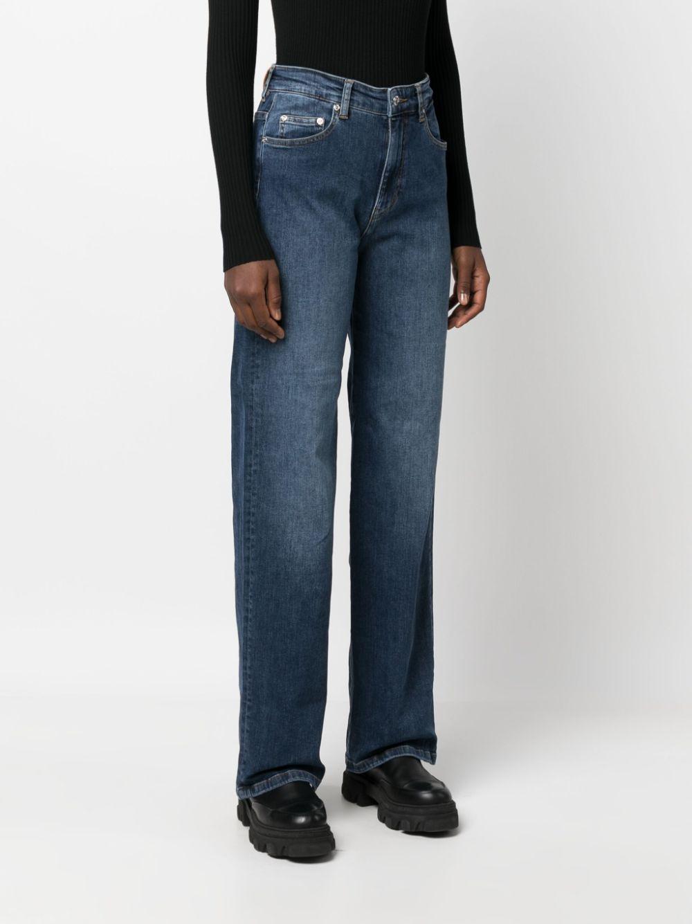 star-embroidered straight-leg jeans