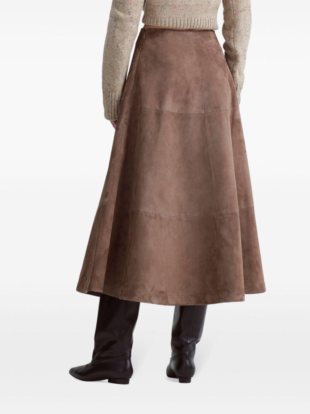 Varda suede midi skirt